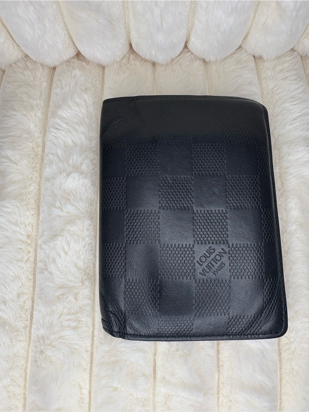 Authentic Louis Vuitton Damier Infini Black Leather Bifold Wallet Made In France
